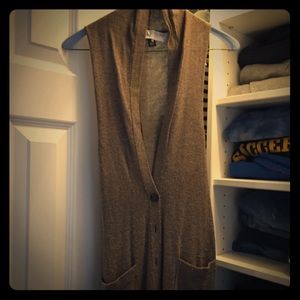 Brown wool JCrew  button down sweater vest